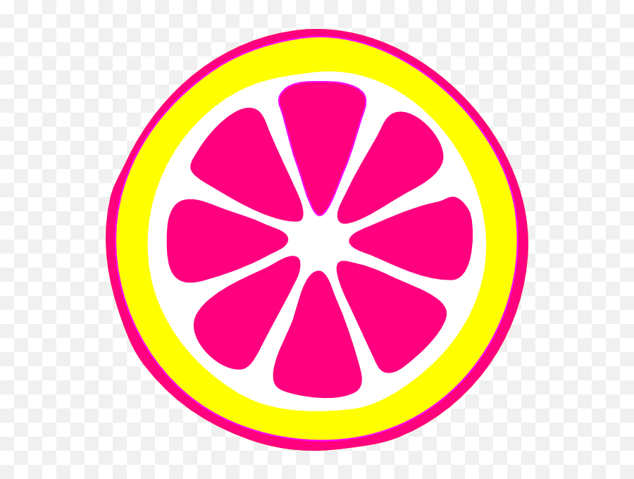 Hot Pink Lemon Slice Clip Art - Vector Clip Art Orange Slice Clipart Png,Lemon Clipart Png