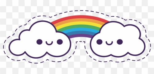 Cloud Art Transprent Png - Png Rainbow With Clouds Cartoon,Nubes Png