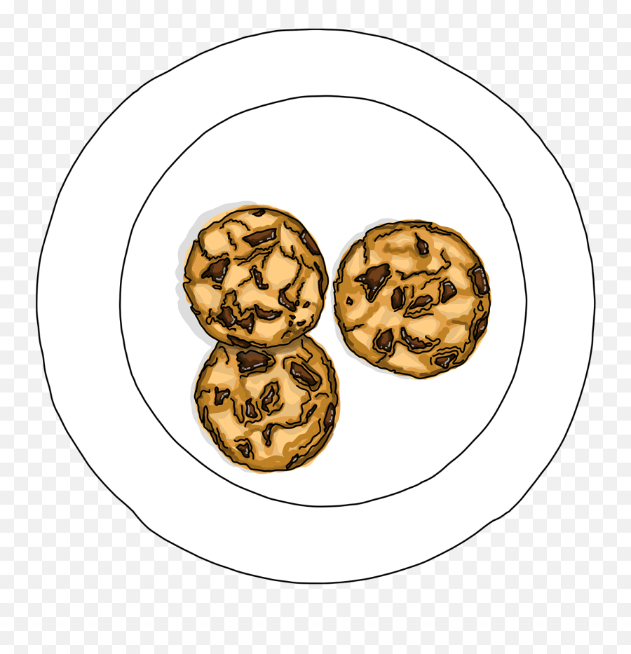 Food - Chocolate Chip Cookie Png,Plate Of Cookies Png