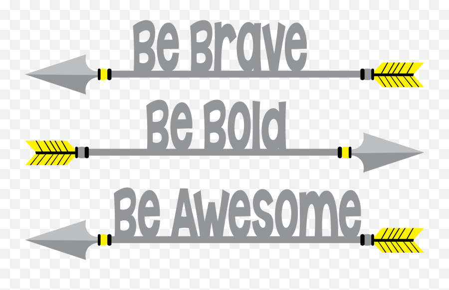 Be Brave Wall Stix Yellow Arrows 25x15 Ballyhoo - Graphic Design Png,Yellow Arrow Png