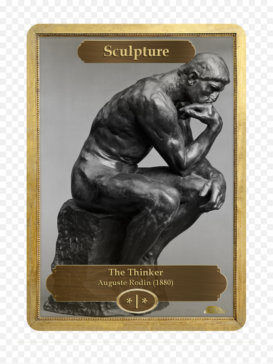 Sculpture Token By Auguste Rodin - Statue Png,The Thinker Png