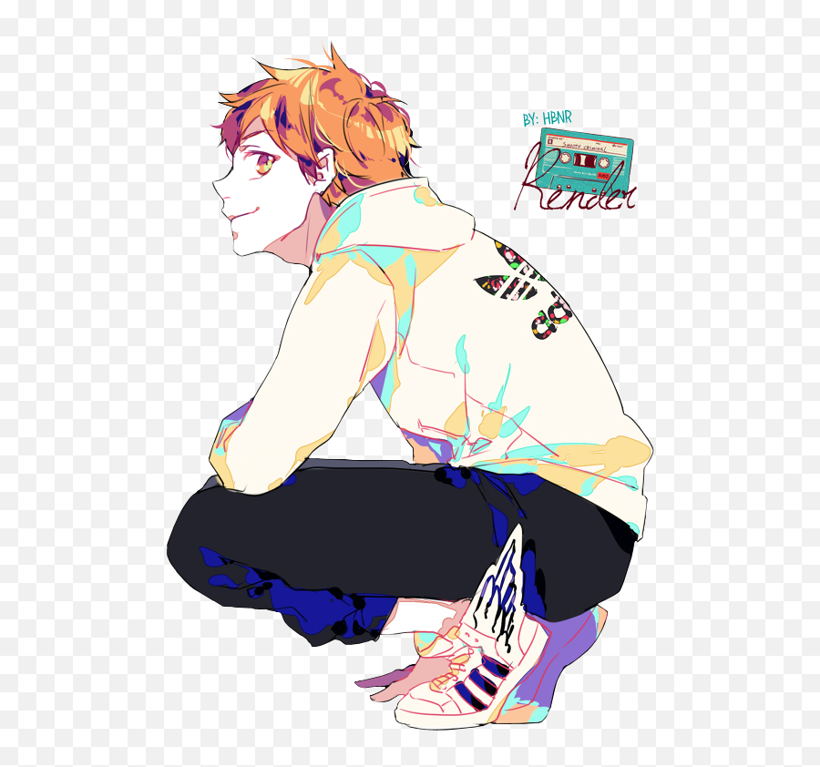 Download Hd Anime Guy With Adidas Transparent Png Image - Hinata Shouyou,Anime Guy Png