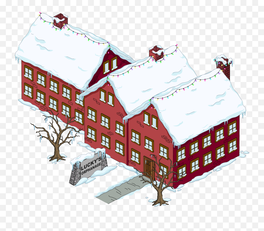 Building Luckysorphanage Christmas - Snow Clipart Full Orphanage Building Png,Christmas Snow Png