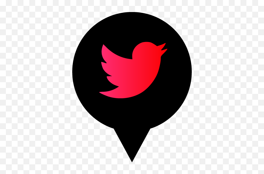 Twitter Free Black Red Social Media Pin Icon Designed By Png Logo Image