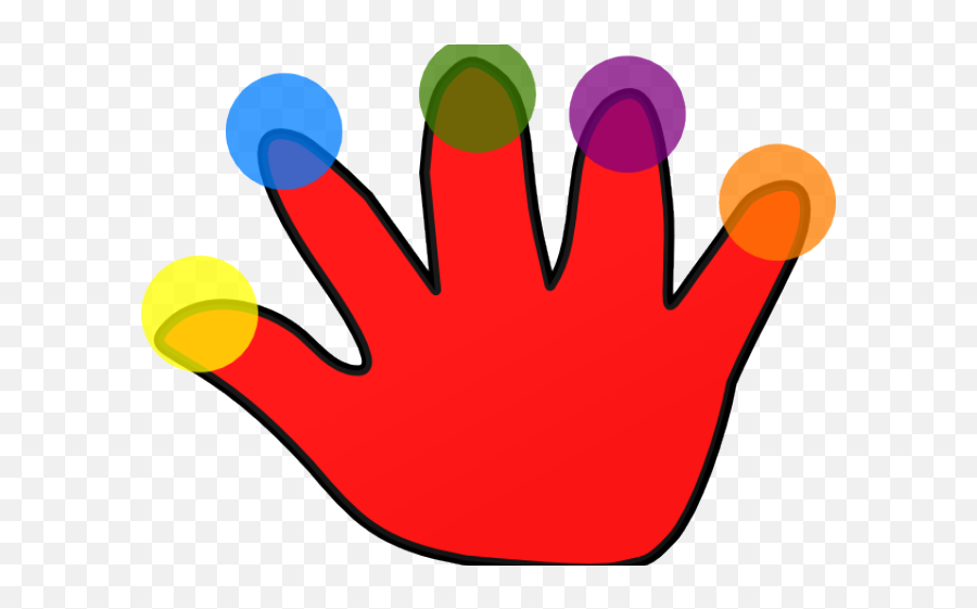 Red Handprint Png - Five Fingers Clip Art 1897196 Vippng Clipart Hand 5 Fingers,Handprint Png