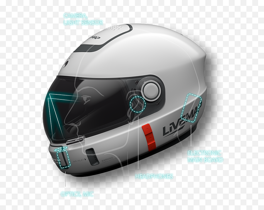Livemap Helmet - Technology Helmet Png,Bike Helmet Png