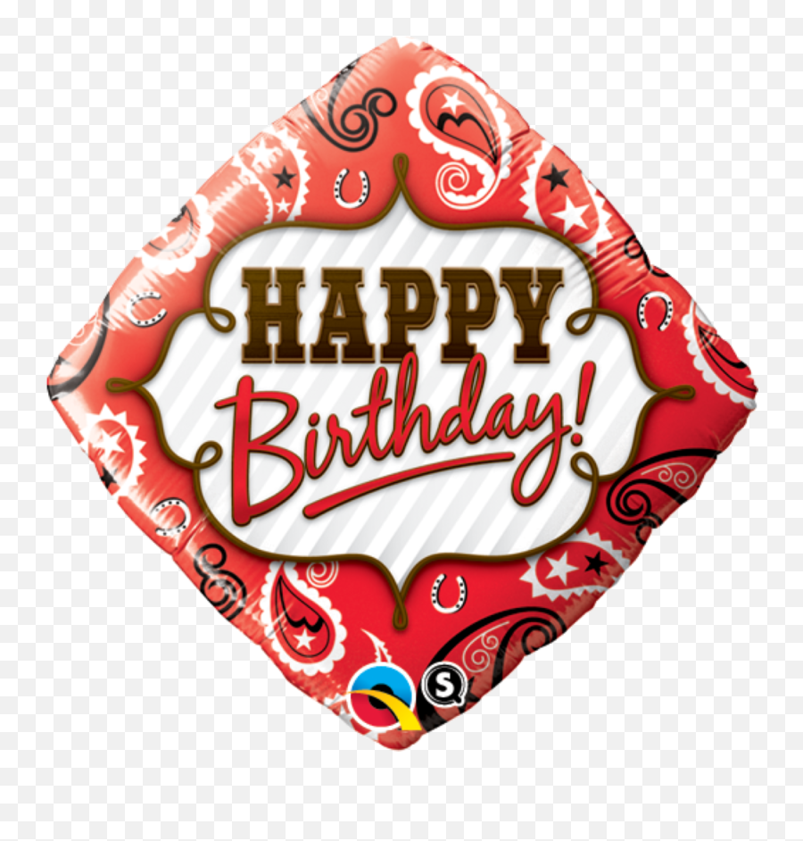 Red Swirls Png - Happy Birthday Red Swirls Diamond Foil Happy Birthday Bandana,Red Bandana Png