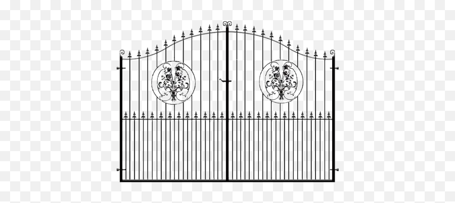 Metal Driveway Gates Wrought Iron Driveways - Wrought Iron Split Driveway Gates Png,Gates Png