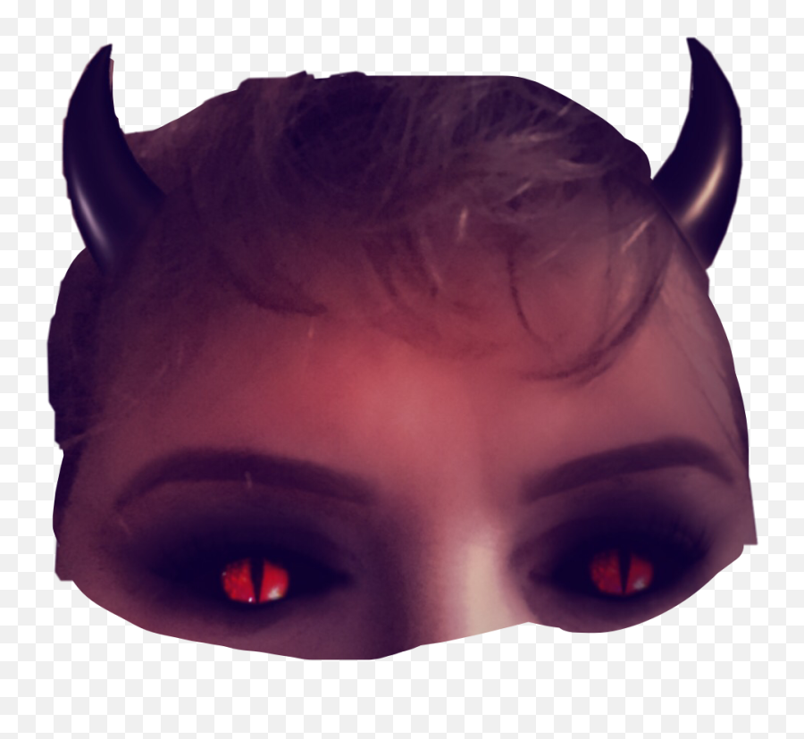 Demon Devil Eyes Red Horns Sticker By Kimmytasset - Supernatural Creature Png,Devil Eyes Png