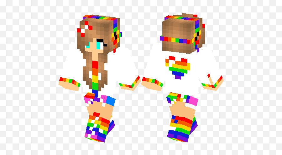 Minecraft Skin - Minecraft Girl Skin Heart Png,Minecraft Heart Transparent