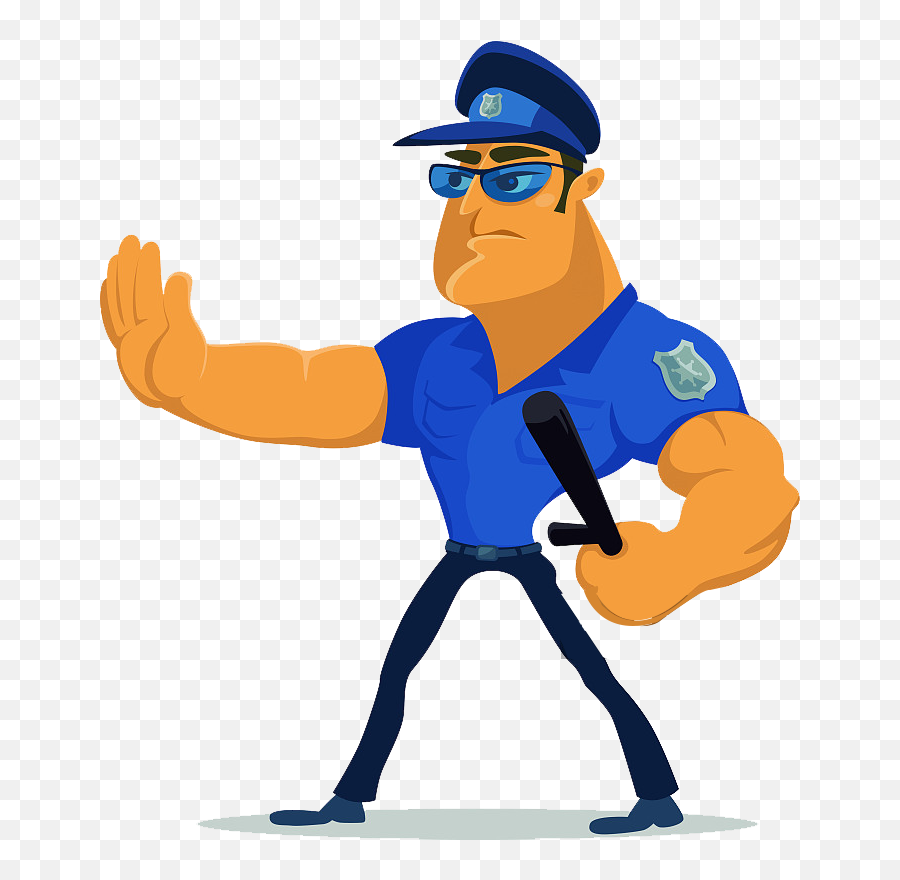 Police Officer Security Guard Illustration - Angry Security Security Guard Cartoon Png,Security Guard Png
