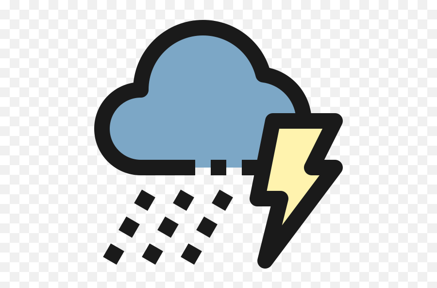 Thunder Rain Weather Cloud Free Icon Of - Rain Png,Storm Icon Blue Rain