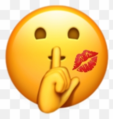 Emoji Iphone Kiss 318624092005211 By Celinepixart - Shush Emoji Png,Iphone Icon Meanings