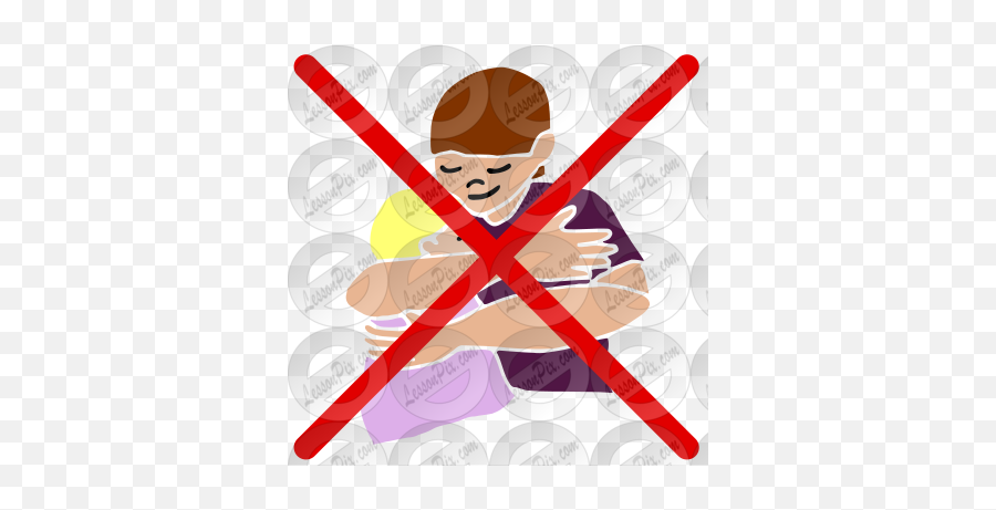 No Hugs Stencil For Classroom Therapy Use - Great No Hugs Baseball Equipment Png,Hugging Icon For Facebook