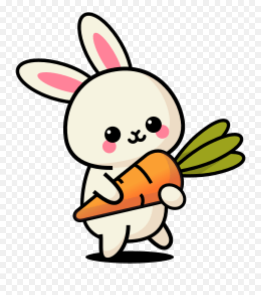 Bunny Coloring Pages - Kids Drawing Hub Bunny Holding A Carrot Png,Kawaii Bunny Icon