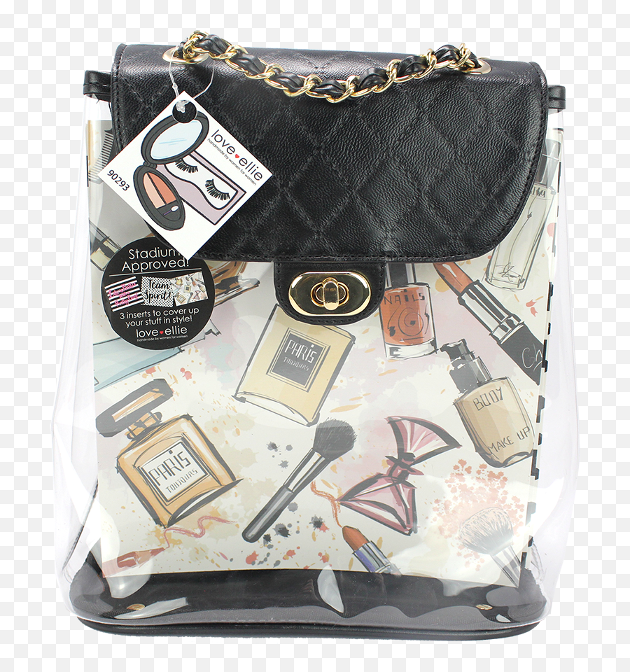 Love Ellie Scarlett Cosmetic Bag Clear Backpack Stadium Approved With Trendy Insert Cards Black - Messenger Bag Png,Icon Backpack 2.0