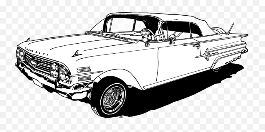 Chevrolet Impala Car Lowrider Coloring - Draw A Chevrolet Impala Lowrider Png,Low Rider Png