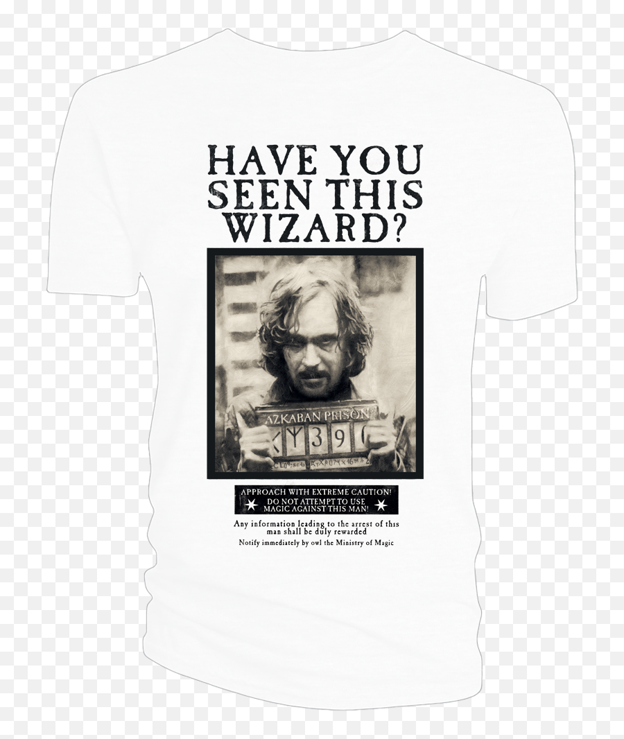 Harry Potter T - Shirt Sirius Black Wanted Poster Sirius Black En Azkaban Png,Sirius Black Compared To Music Icon
