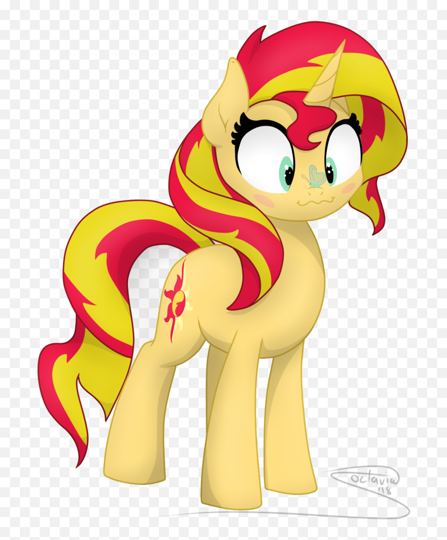 1828279 - Artistsoctavia Blushing Butterfly Cute Insect Sunset Shimmer Pony Alicorn Png,Nose Transparent Background