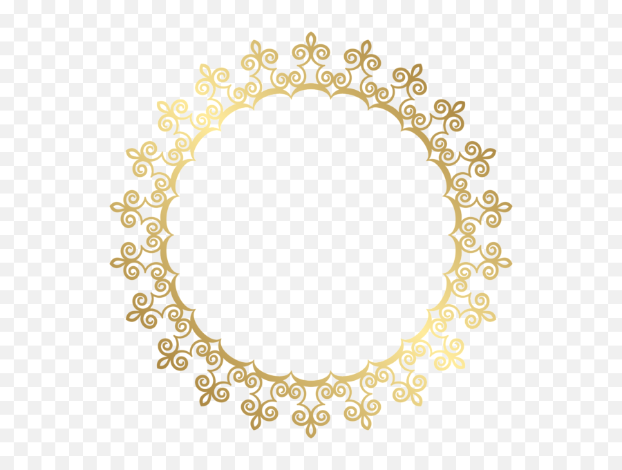 Round Gold Border Frame Transparent - Transparent Background Gold Border Png,Golden Border Png