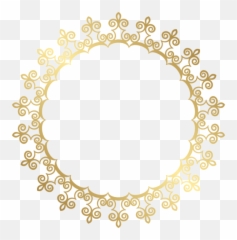 Round Gold Border Frame Transparent - Background Png