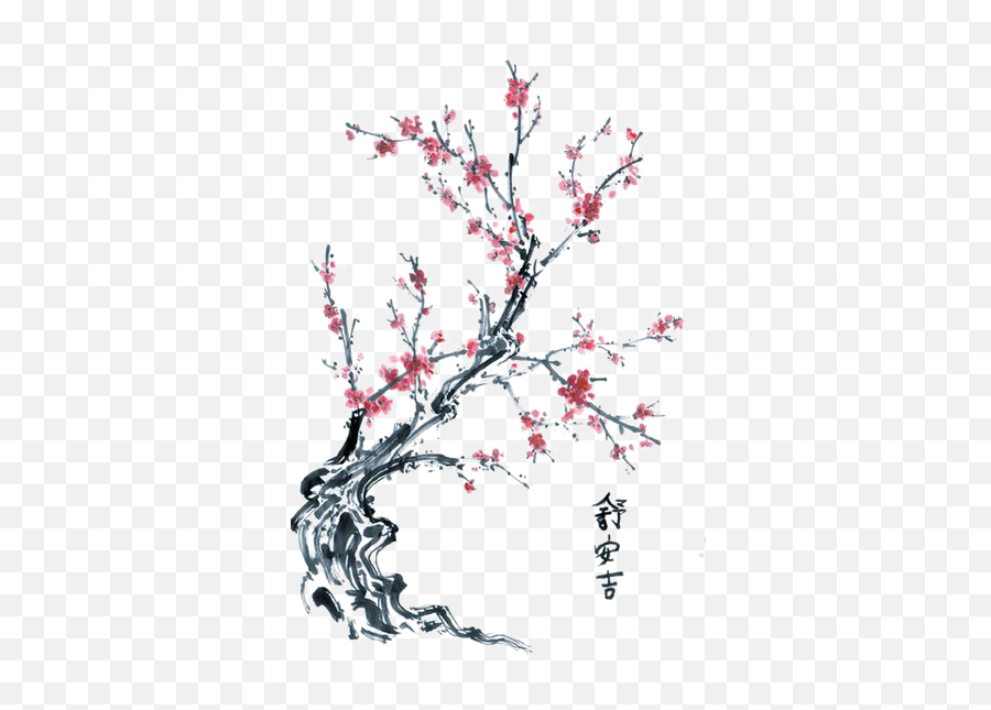 Japanese Cherry Blossom Tree Drawing - Drawing Cherry Blossom Tree Png,Cherry Blossom Tree Png