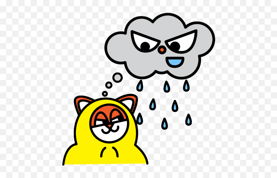 Top Grinning Cat Face With Smiling Eyes - Best Animated Cartoon Cat Rain Gif Transparent Png,Knife Cat Meme Transparent