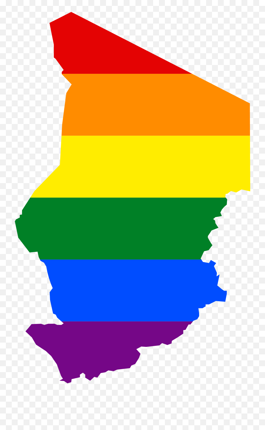 Lgbt Flag Map Of Chad - Chad Flag Map Png,Chad Png