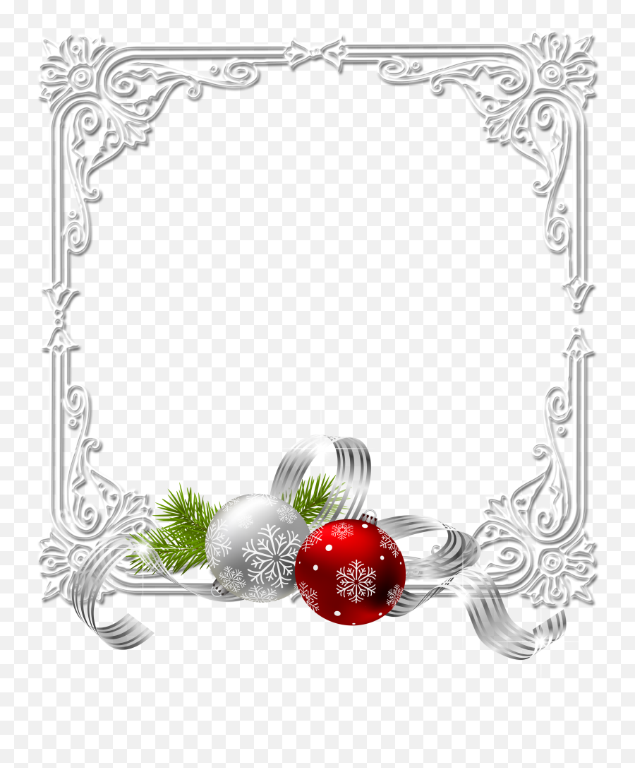 Large Christmas Transparent White Photo Frame With Png Border Background