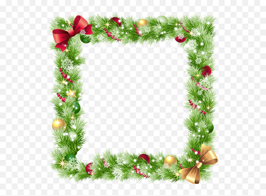 Christmas Png Frame With Ornaments And - Free Christmas Borders Png,Snowflake Border Png