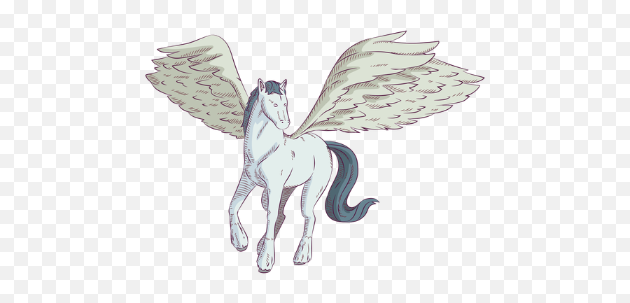 Horse Pegasus Colored Coloured - Mythical Creature Png,Pegasus Png