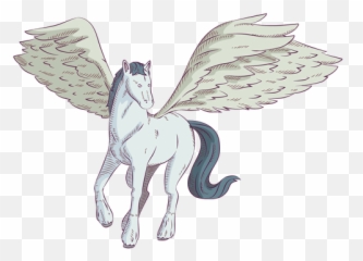 Horse Pegasus Colored Coloured - Mythical Creature Png,Pegasus Png