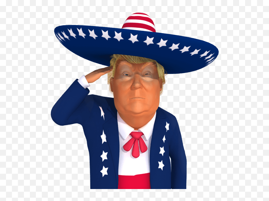Trumpstickers Salute 3d Mexican Trump Caricature U2013 Dedipic - Trump Salute Funny Png,Salute Png