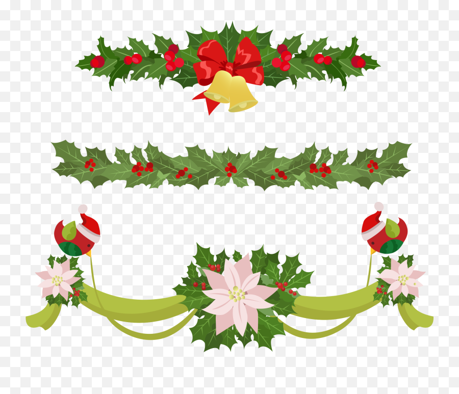 Garland Christmas Euclidean Vector Clip - Christmas Wreath Vector Png,Christmas Wreath Vector Png