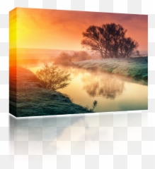 Majestic Foggy River - Painting png