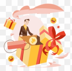 Giveaway Icon - Download in Line Style Happy png