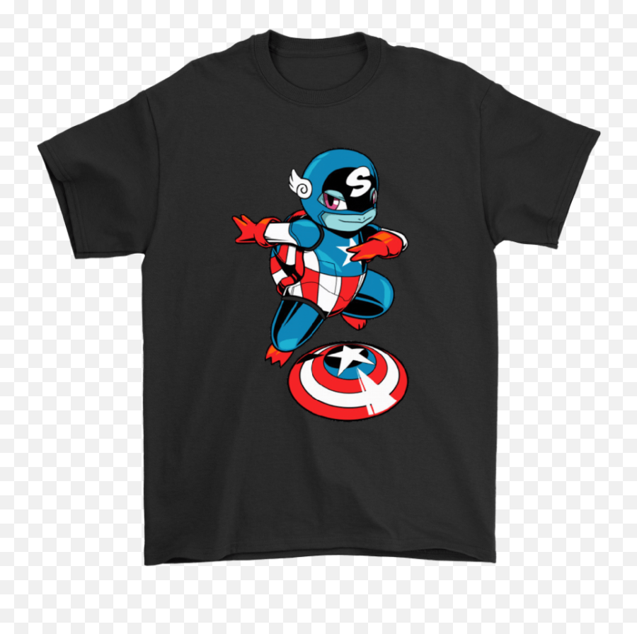 Squirtle Captain America Pokemon Marvel Avengers Mashup Shirts - Tee Shirt Gucci Bugs Bunny Png,Capitan America Logo