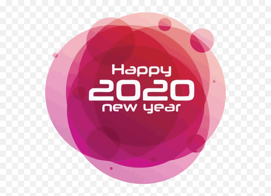 Pink Text Logo For Happy New Year 2020 - Circle Png,New Year Logo Images