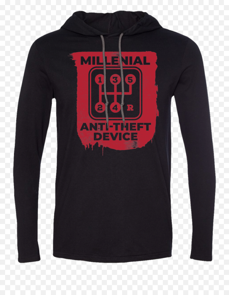 Millennial Anti - Theft Device Manual Stick Shift 5speed Long Sleeve Tshirt Hoodie Png,Anti Theft Icon