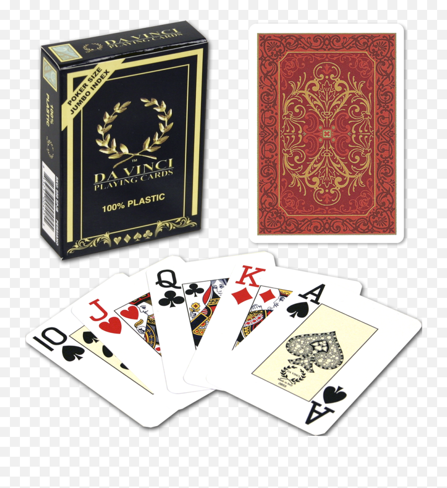 Persiano Design 100 Plastic Playing Cards Made In Italy - Red Deck Poker Size Large Index Da Vinci Playing Cards Png,Index Card Png
