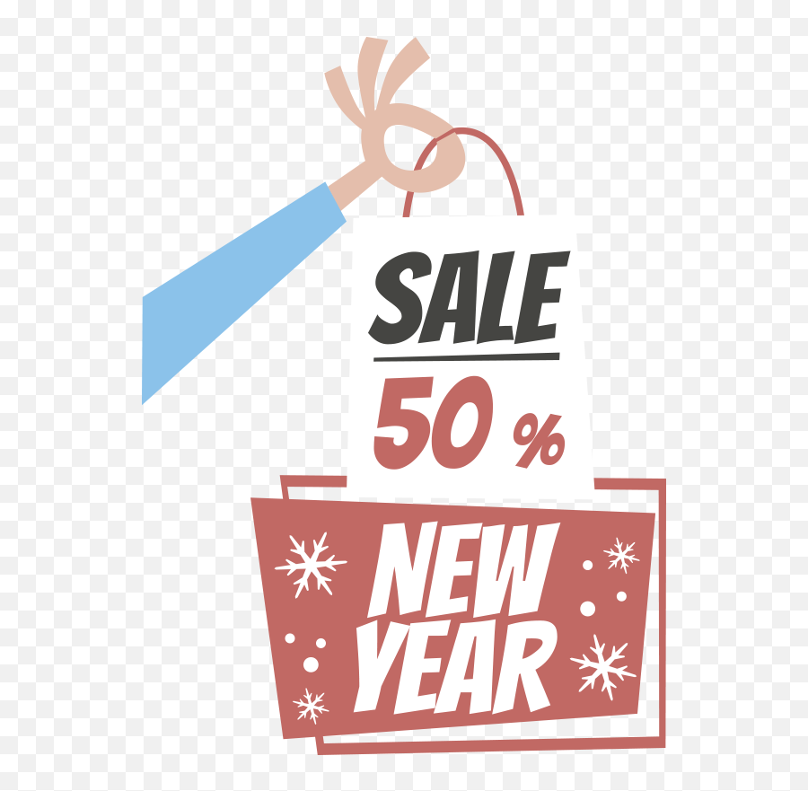 New Year Sale Shopping Bags Sticker - Tenstickers Illustration Png,Sale Sticker Png