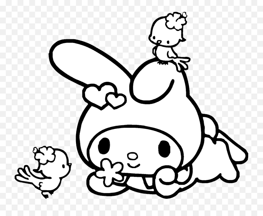 Cartoons Coloring Pages My Melody - My Melody Coloring Pages Png,My Melody Transparent