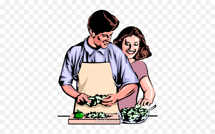 Download Man U0026 Woman Preparing Dinner Royalty Free Vector - Men And Woman Baking Png,Cooking Clipart Png