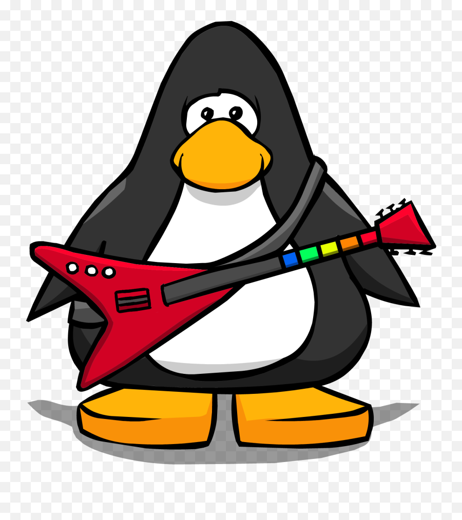 Penguin Hero Guitar - Club Penguin Full Size Png Download Club Penguin Unibrow,Club Penguin Png