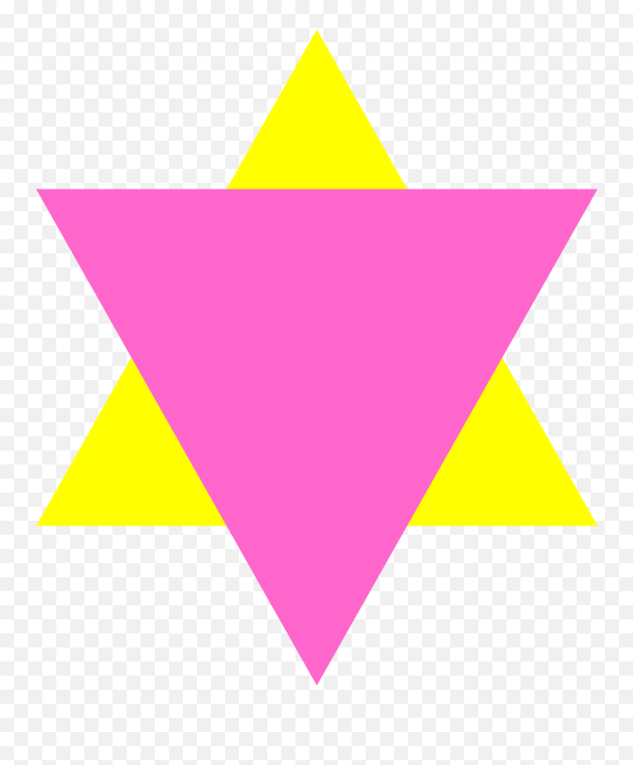 The Pink Triangle Overlapping A Yellow Was - Jewish Yellow Triangle Over Green Triangle Holocaust Png,Triangle Banner Png