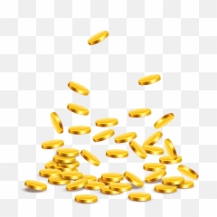 Gold Coins - Transparent Background Png