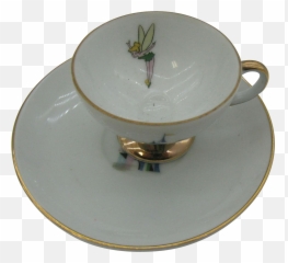Vintage Tea Cup Png - Vintage Tea Cup And Saucer With Disney Disney Tinkerbell Teacup,Disney Castle Png