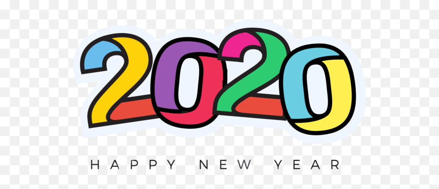 Text Font Line For Happy 2020 Countdown Png