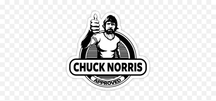 Download Chuck Norris - Chuck Norris Black And White Full Chuck Norris Approved Sticker Png,Chuck Norris Png