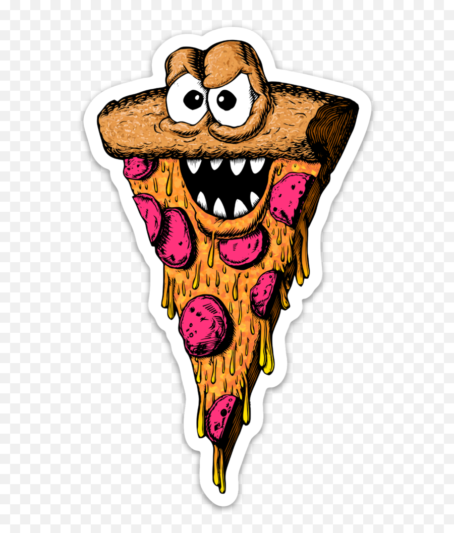 Cartoon Monster Sticker Set - Monster Pizza Clipart Png,Pizza Cartoon Png